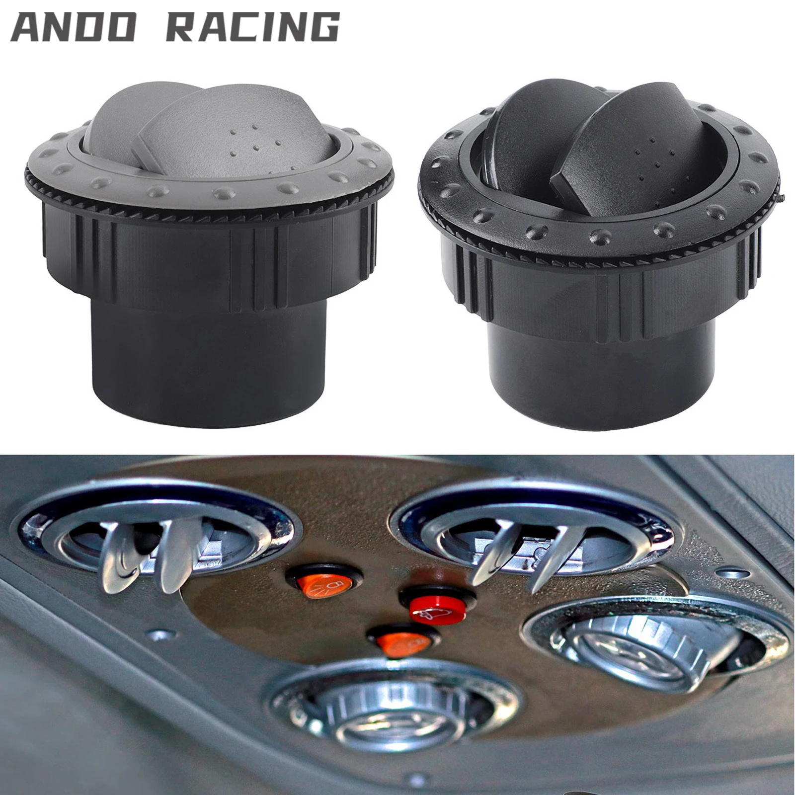 65 MM Evrensel Klima Çıkışı Havalandırma Saptırıcı 2.55 Inç Araba Dashboard Topuzu Tipi Rotasyon Otobüs RV Camper ATV A/C