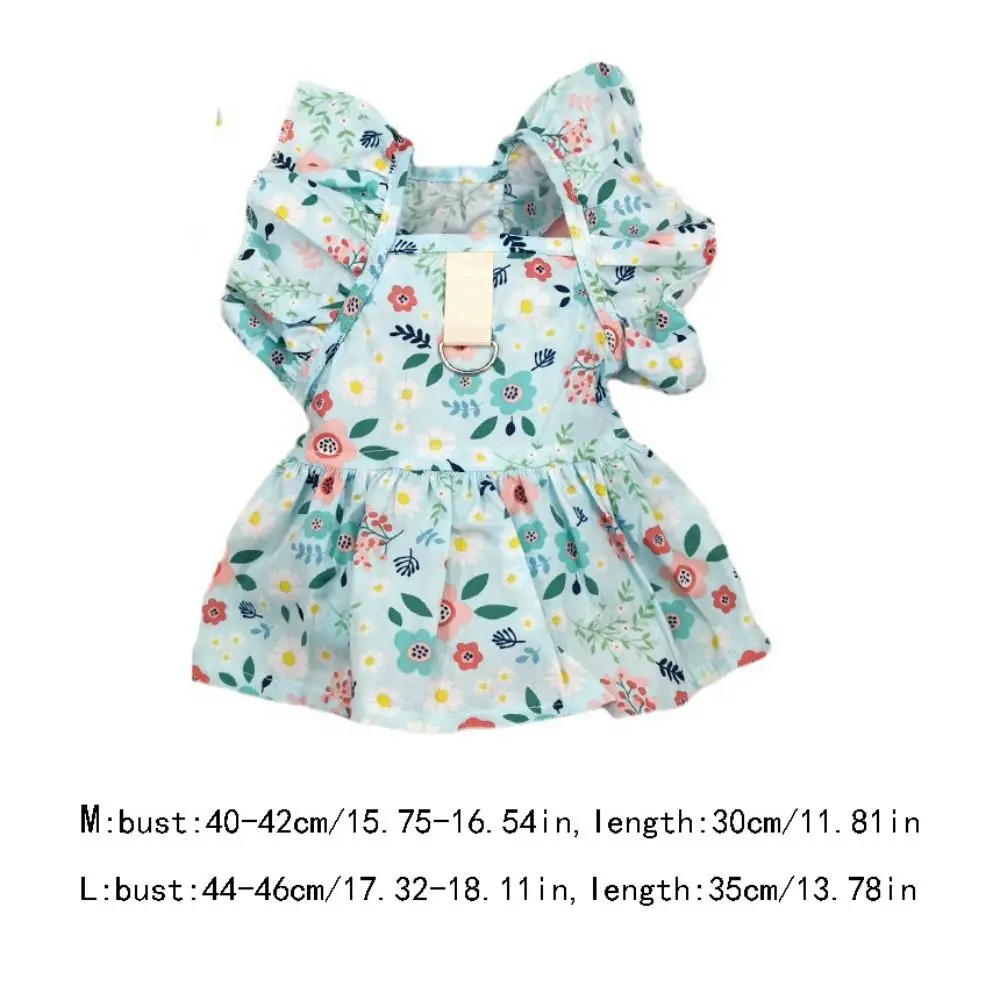 Comfortable Cotton Cat Ruffle Dress Sleeveless Comfortable Pet Dress Spring Summer Breathable Dog Costume Skirt Small Dogs