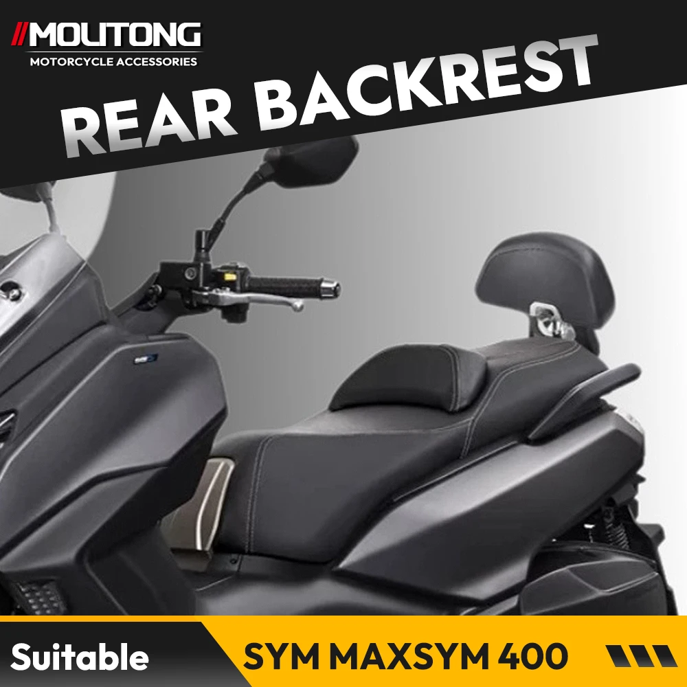 Motorcycle aluminum alloy Rear Passenger Seat Backrest Cushion Back Rest Pad Suitable for SYM MAXSYM400