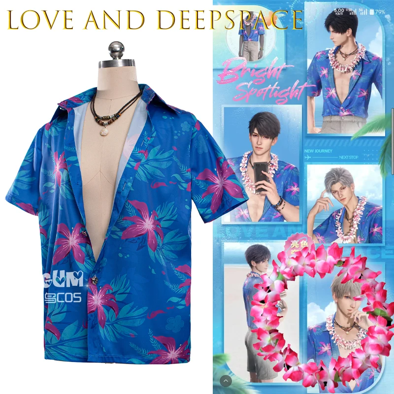 

Halloween Costume Adults Love And Deepspace Rafayel Aster Zayne Sylus Caleb Beach Shirt T-shirt Cosplay Summer Casual disguise W