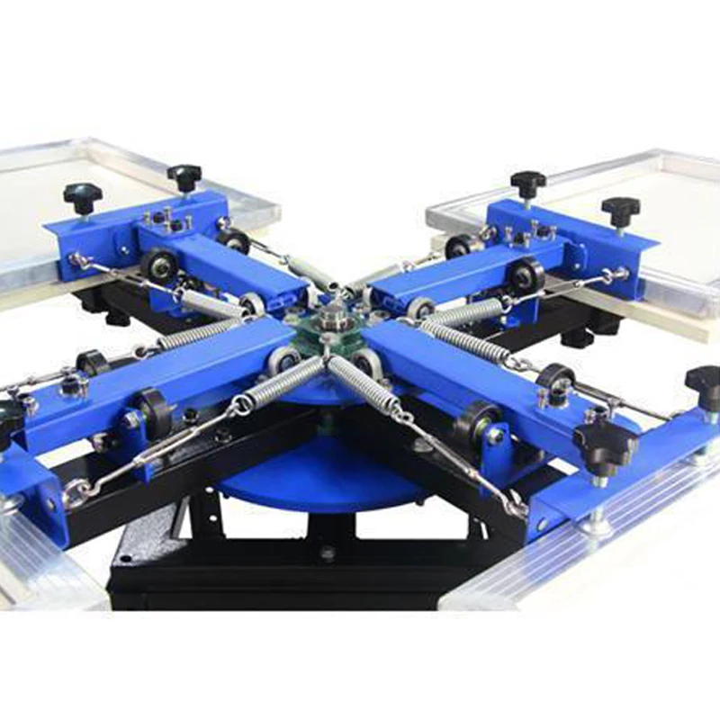 La macchina serigrafica per magliette da 1 set a 4 colori e 4 stazioni viene fornita con base di buona qualità