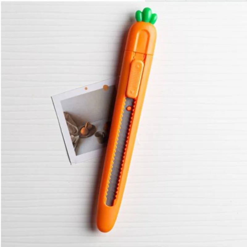 Novelty Fruit Carrot Utility Knife Mini Kawaii Portable Craft Wrapping Box Paper Envelope Cutter Knife Letter Opener Tools