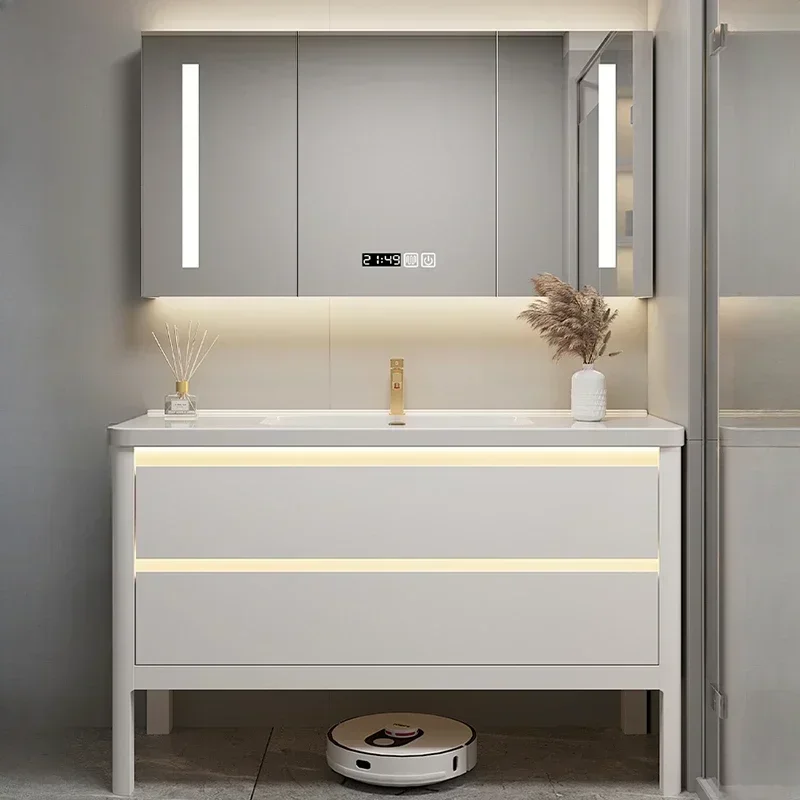 

Nordic Fashion Design Bathroom Cabinets Vanity Combo Wall-mounted Storage Bathroom Cabinets Shelves Furniture Arredo Bagno FYBC