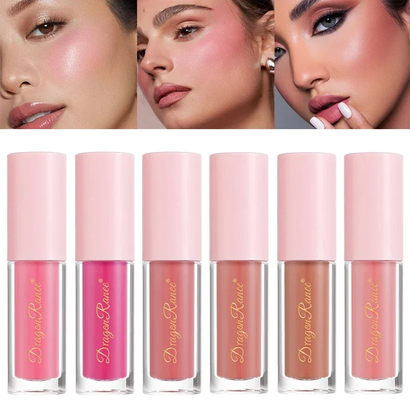 Mini rubor líquido mate, 8 colores, colorete de terciopelo, colorete facial naranja melocotón, belleza duradera, tinte Natural para mejillas, crema, maquillaje, 1/3