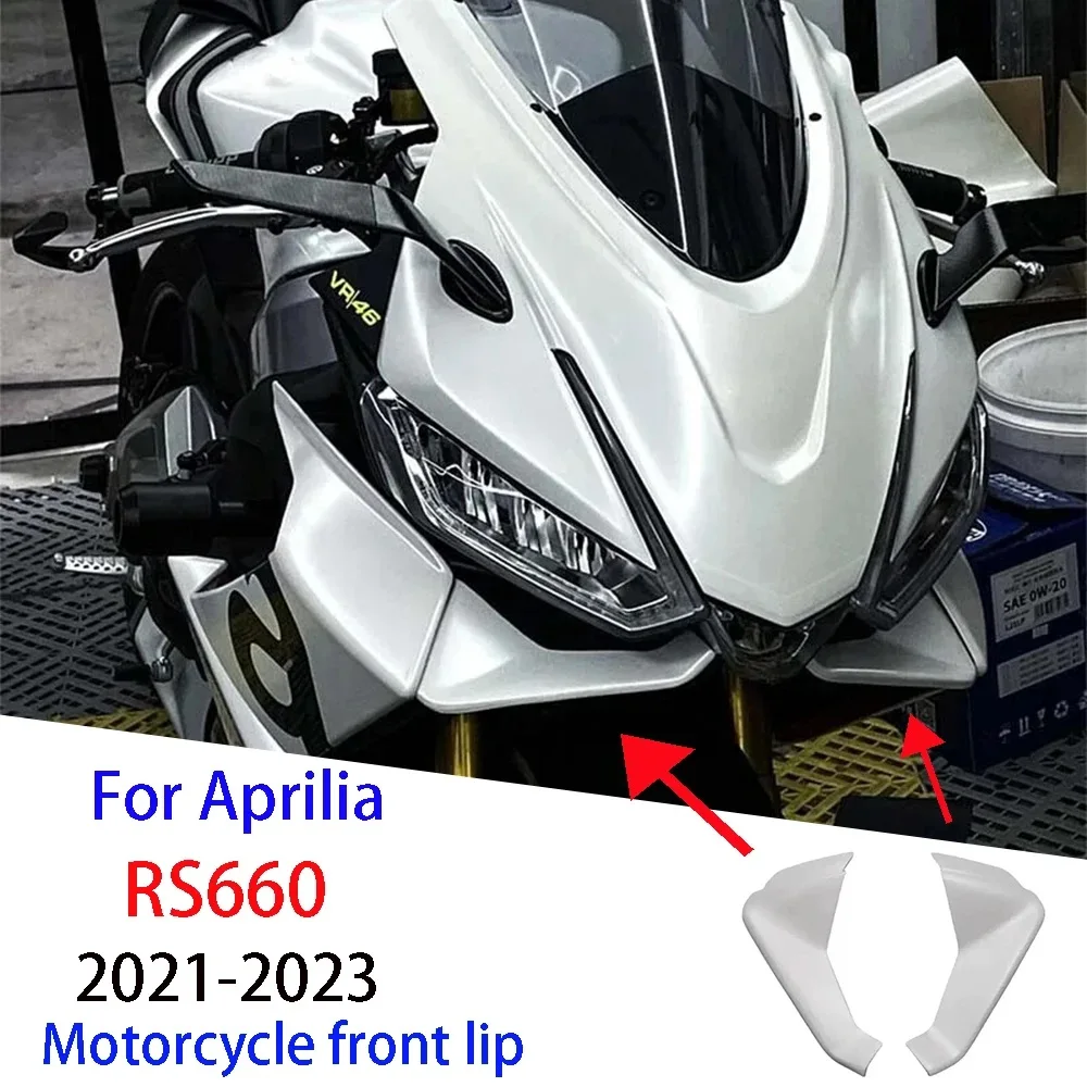 

RS660 Motorcycle Accessories Front Lip Wind Wing Cover Cone Aerodynamics Fairing Winglets For Aprilia RS 660 2020 2021 2022 2023