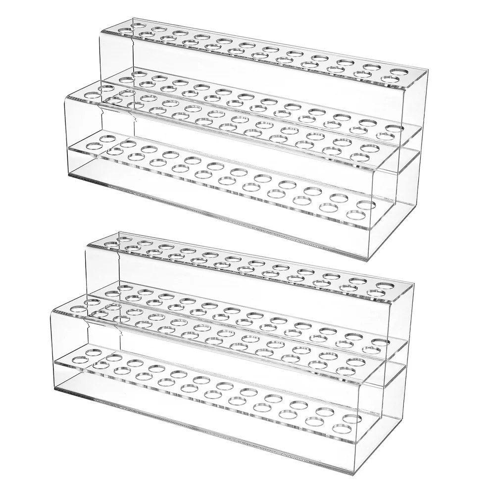 2 قطعة رف منظم القلم الشفاف حامل القلم البلاستيكي الشفاف سطح المكتب فرشاة قلم رصاص حامل لمكتب المنزل رف القلم الرصاص الشفاف #3