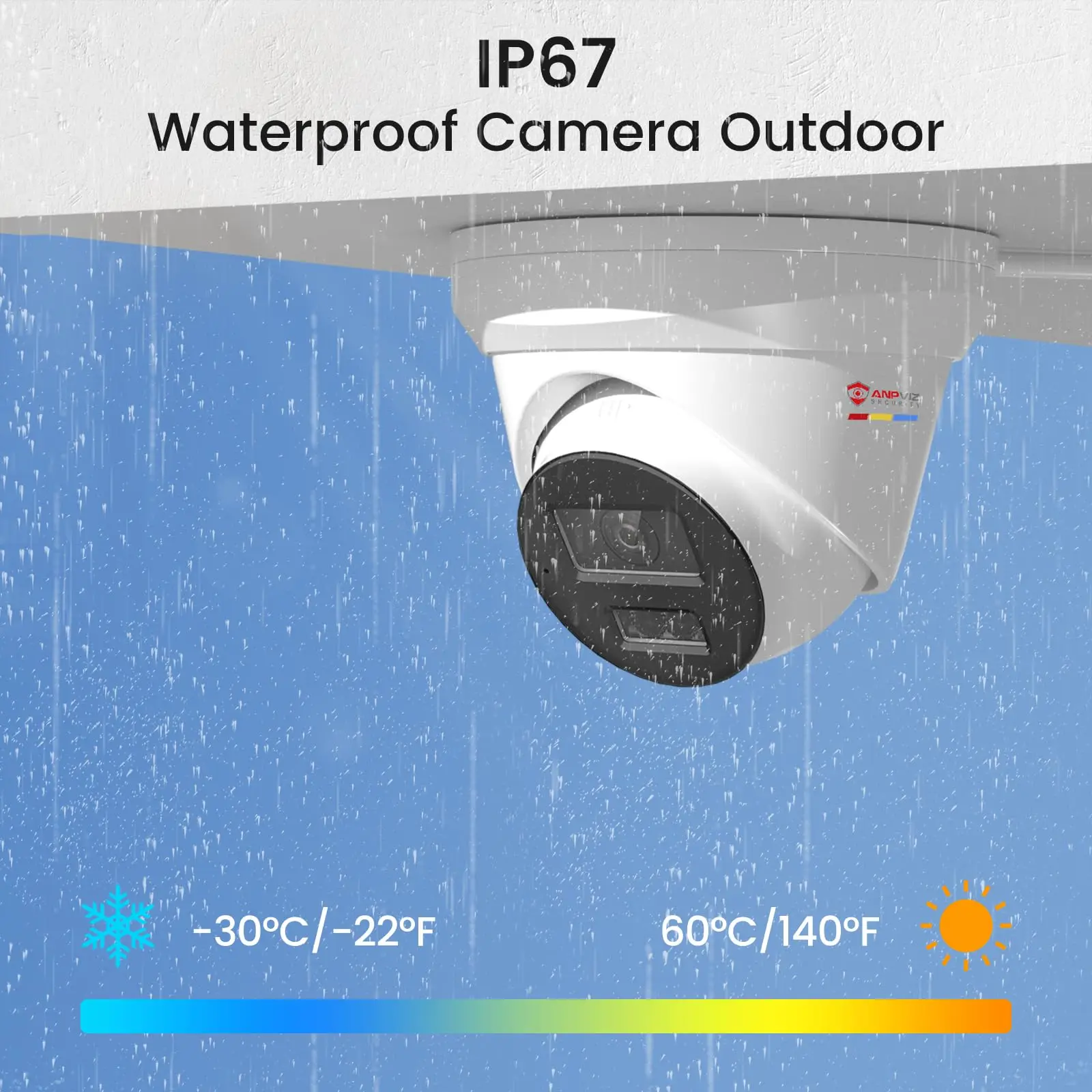 Anpviz Smart Light Color Vision Turret 8MP  POE IP Camera Outdoor CCTV Video Surveillance IP67 SD Card Slot Built-in Mic H.265+