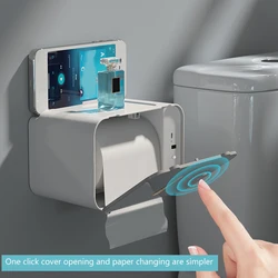 Smart Sensor Toilet Paper Holder Waterproof Tissue Storage Box Wall Mount Toilet Roll Organizer Bathroom Accessories Dispenser