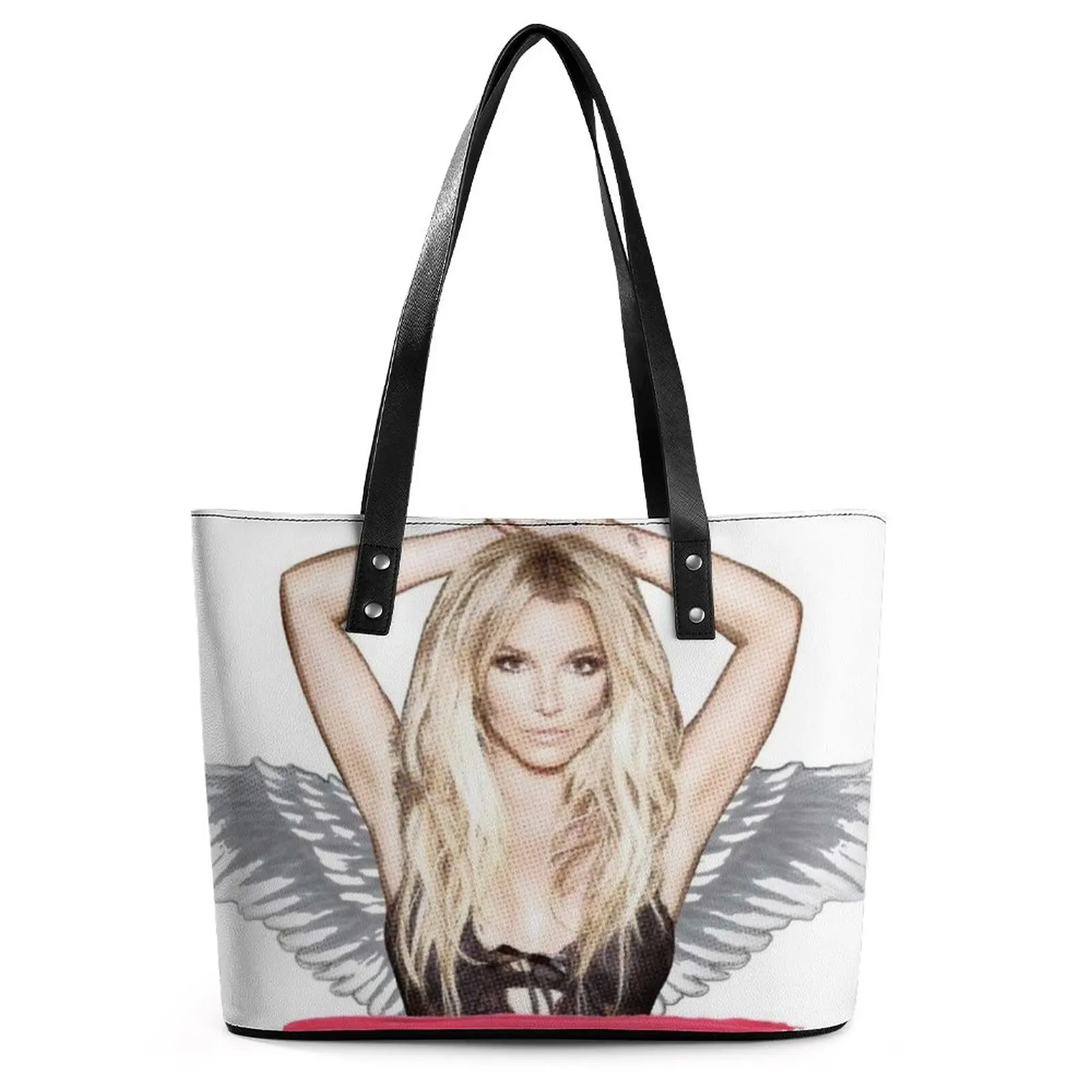 

FREE BRITNEY Handbags Freedom Handle Tote Bag Streetwear PU Leather Shoulder Bag Women School Graphic Shopping Bags