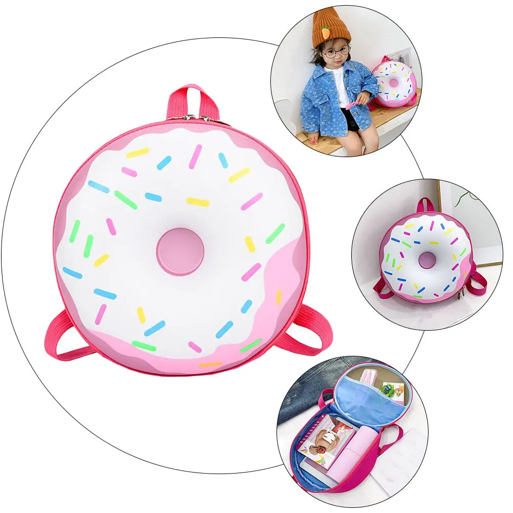 

1Pcs Lovely Kids Backpack Children Doughnut Shape Portable School Girls Storage Pouch Kids Girls Backpack