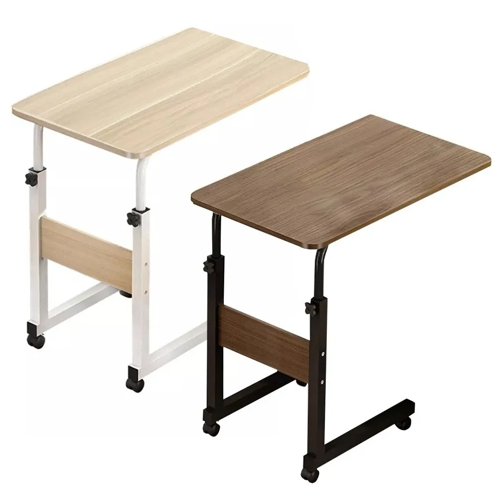 

New Portable Over Bed Table Adjustable Height with Wheels Bedside Table Household Laptop Table Office Desk