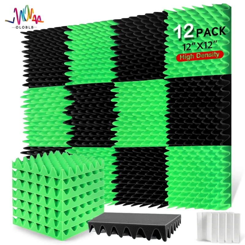 

Noise Protection Acoustic Foam Soundproof Panel 12Pcs Self-Adhesive Bedroom Wall Noise Isolation Sopnge Padding Sound Treatment