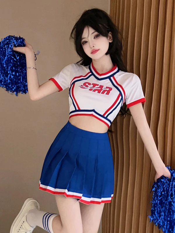 Sexy Female Cheerleading Outfit World Basketball Football Baby Cup Game Jersey Car Model Performance Costume Stage Performanc...