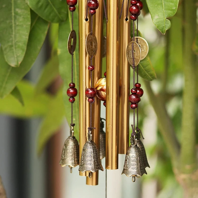 Große Windspielrohre, Glocken, Metallkirchenglocke, für den Außenbereich, Garten, Haus, Gartendekoration, hängendes Windspiel, Symbol für Glück. – Detail 7