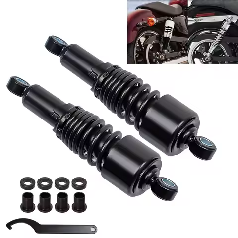 Pair Motorcycle Black 10.5'' 267mm Rear Shocks Absorber Suspension Fit For Harley Touring Sportster 883 XL883 Honda Yamaha