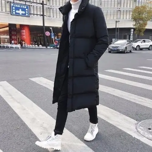 

Men's Thiened Mid-Length Winter Cotton Jaet Knee-Length Warm Coat Trendy Brand 2023 New Arrival Winter Faion Men's Wear