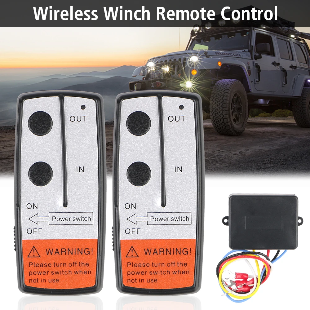 For Jeep Off-road ATV 12V 24V Universal Handset Switch Controller Wireless For Recovery Tow Truck Winch Remote Control System