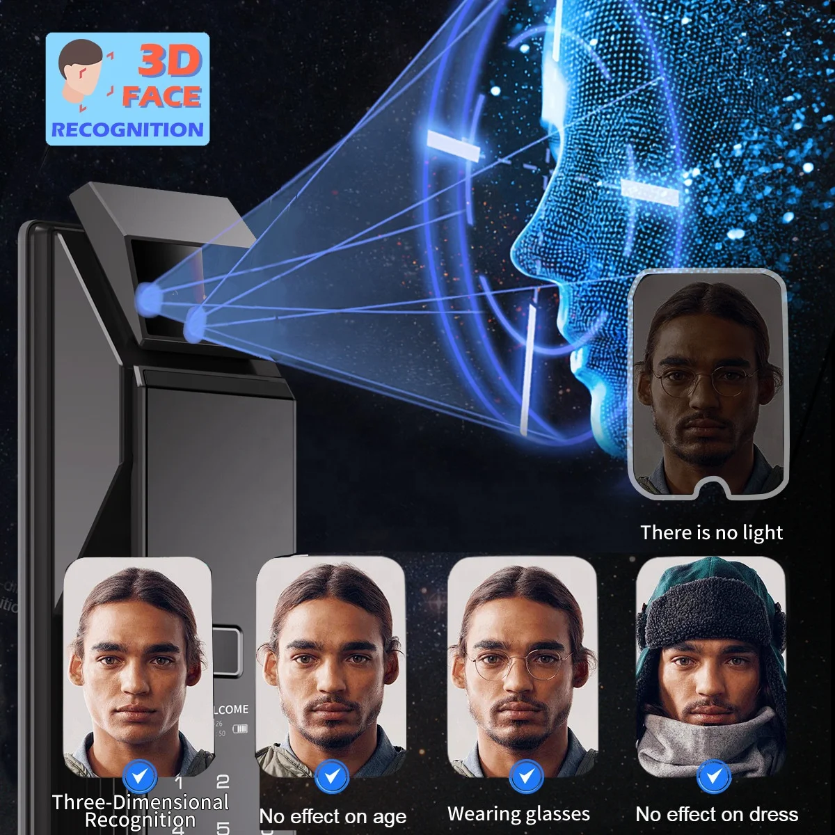 Push Pull Smart Home Security System Tuya 3D Face Recognition Smart Lock Electronic Password Digital Fingerprint Door Lock