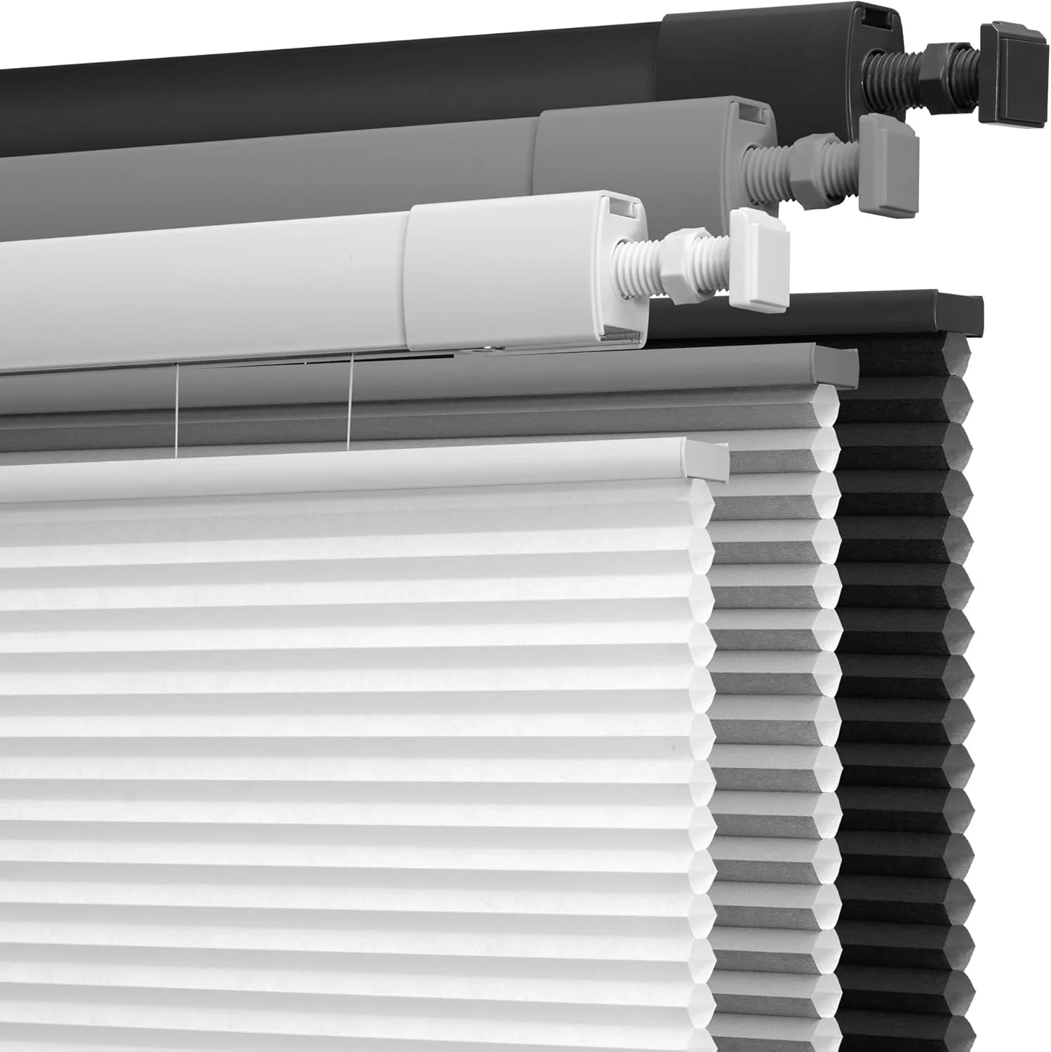 

No Drill Cordless Top Down Bottom Up Blackout Honeycomb Shades - Easy Install Window Blinds, Thermal Insulating Sound Reducing