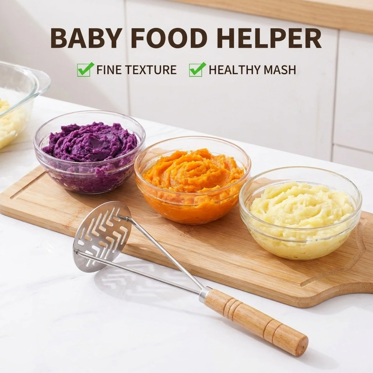 ステンレス製ポテトマッシャー キッチンツール 錆びにくいフー - Meal Prep Potatoes のレビューと価格