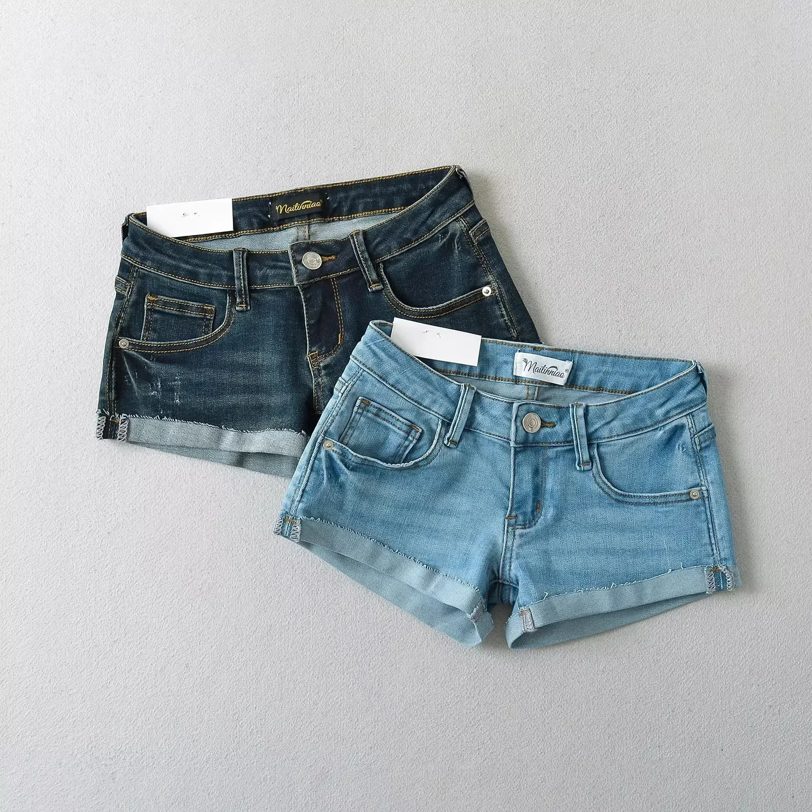 Shorts Women Straight Pants Denim Low Waist Sexy Slim Jeans Pockets Spliced 2024 Summer Casual Femme Basics Short Denims