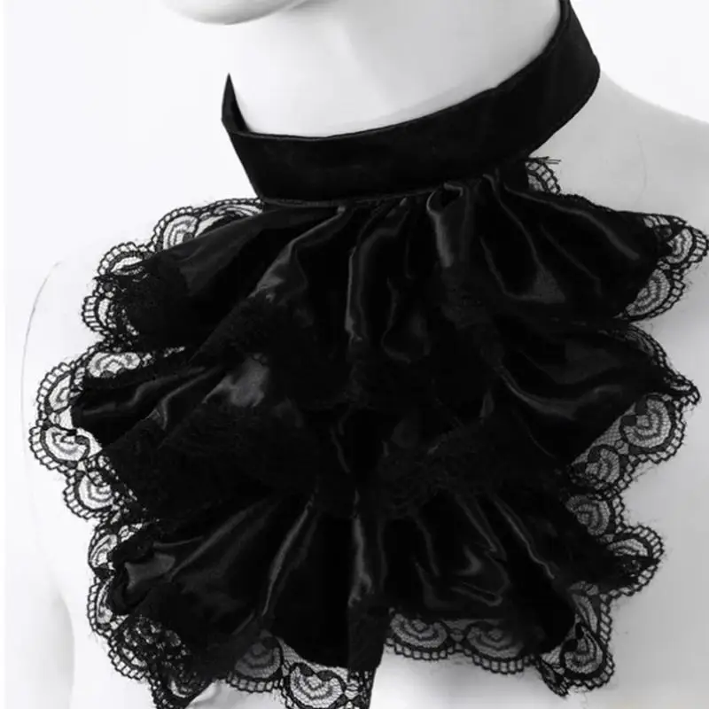 31bf-jabot-collar-victorian-tie-collar-cosplay-wristband-collar-for-drama-play-clown
