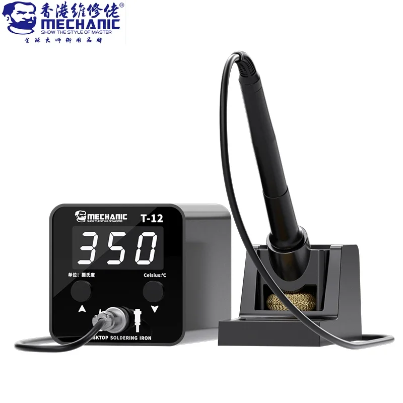 MECHANIC T-12 Desktop Soldering Iron Precise Temperature Control with LED Digital Display Screen Soldering Station Repair Tools