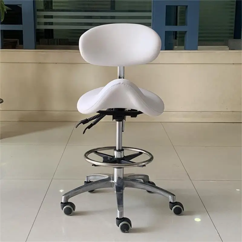 Spa Bar Stool Modern Pedicure Chair Telescopic Step  Black Red White Color With Lifting Function for Counter Office Salon