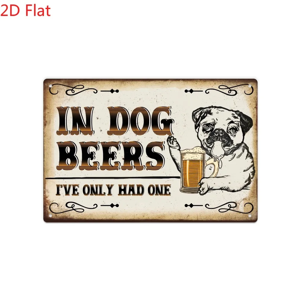 2D Flat Aluminum 1PC Vintage Humorous Wall Art Putuo Decor 