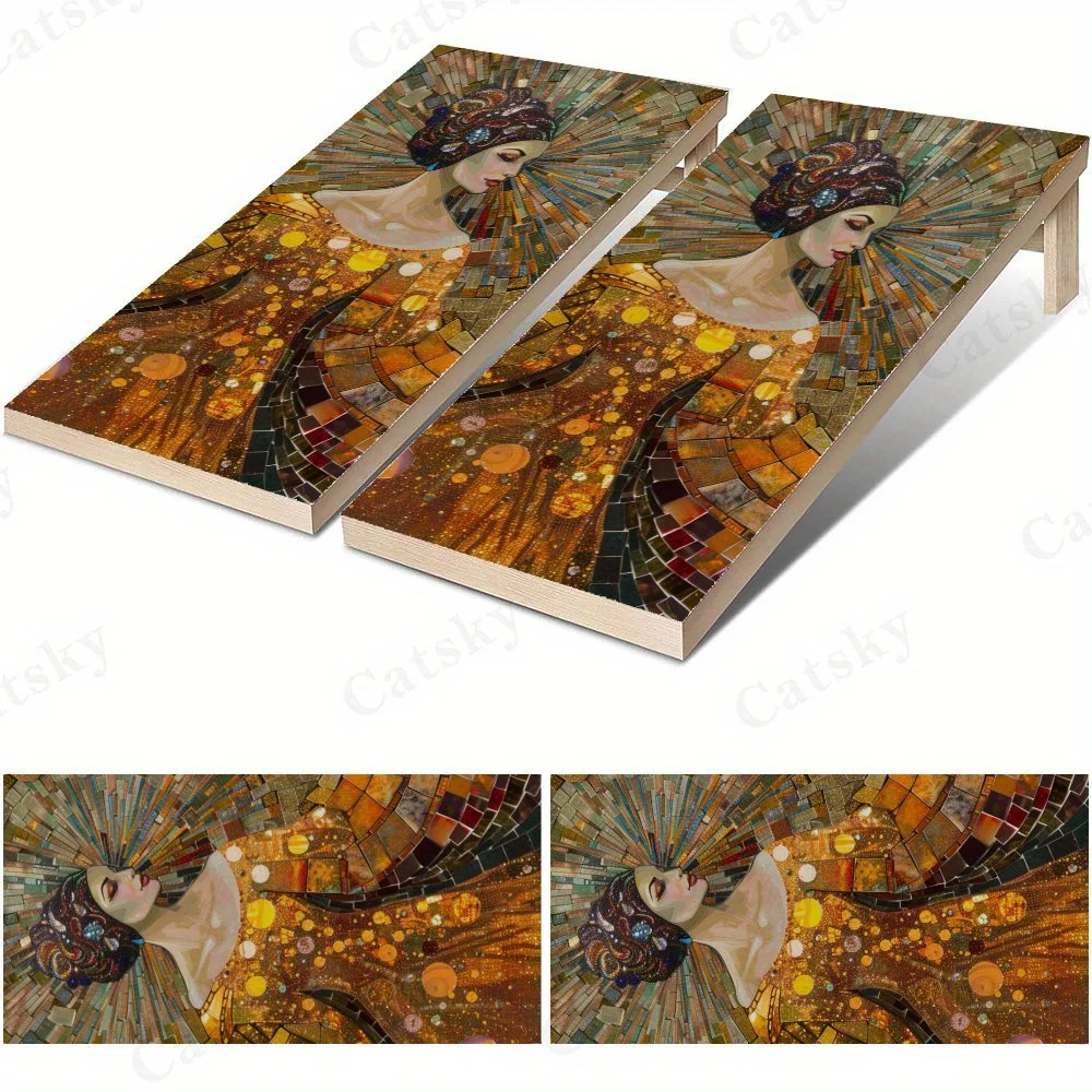 Elegant Mosaic Woman Portrait Sticker,High Value! 2D Flat Vinyl Sandboard Decals - Budget-Friendly and High Value, Bubble-Free a