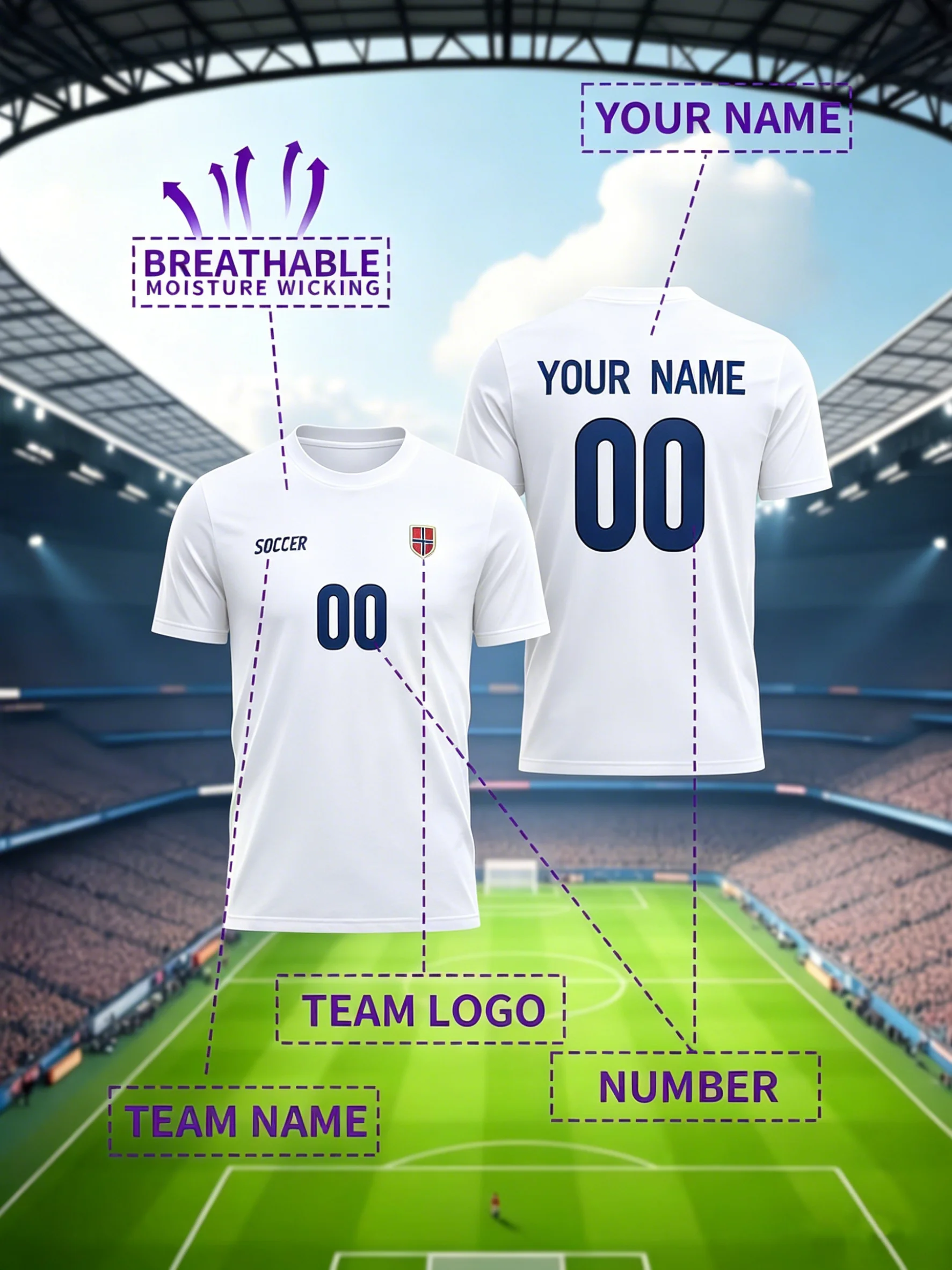 Passen Sie das Muster Ihrer Lieblings-Fußballmannschafts-Spielerbekleidung individuell an. Personalisiertes, modisches Baumwoll-T-Shirt, lässiges, lockeres Sport-Top, weiches T-Shirt – Detail 32