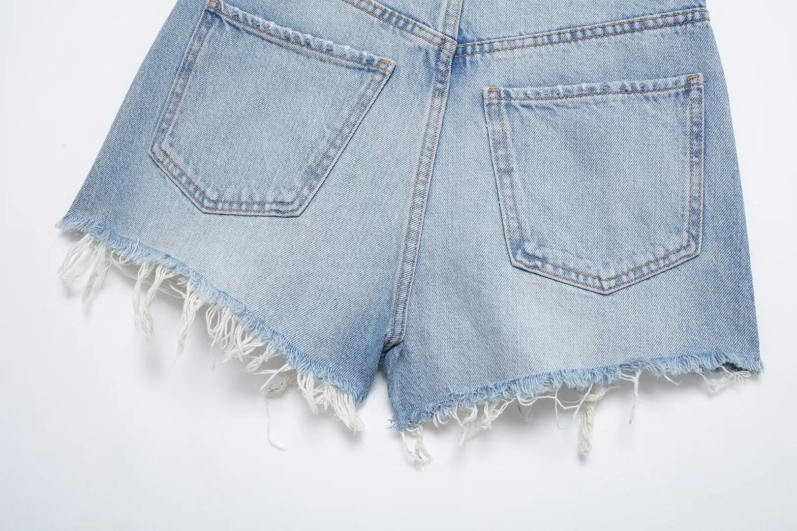 Damen neue schicke Mode lässig Strass dekorative Raw Edge Denim Shorts Retro High Taille Reiß verschluss Damen Shorts Mujer