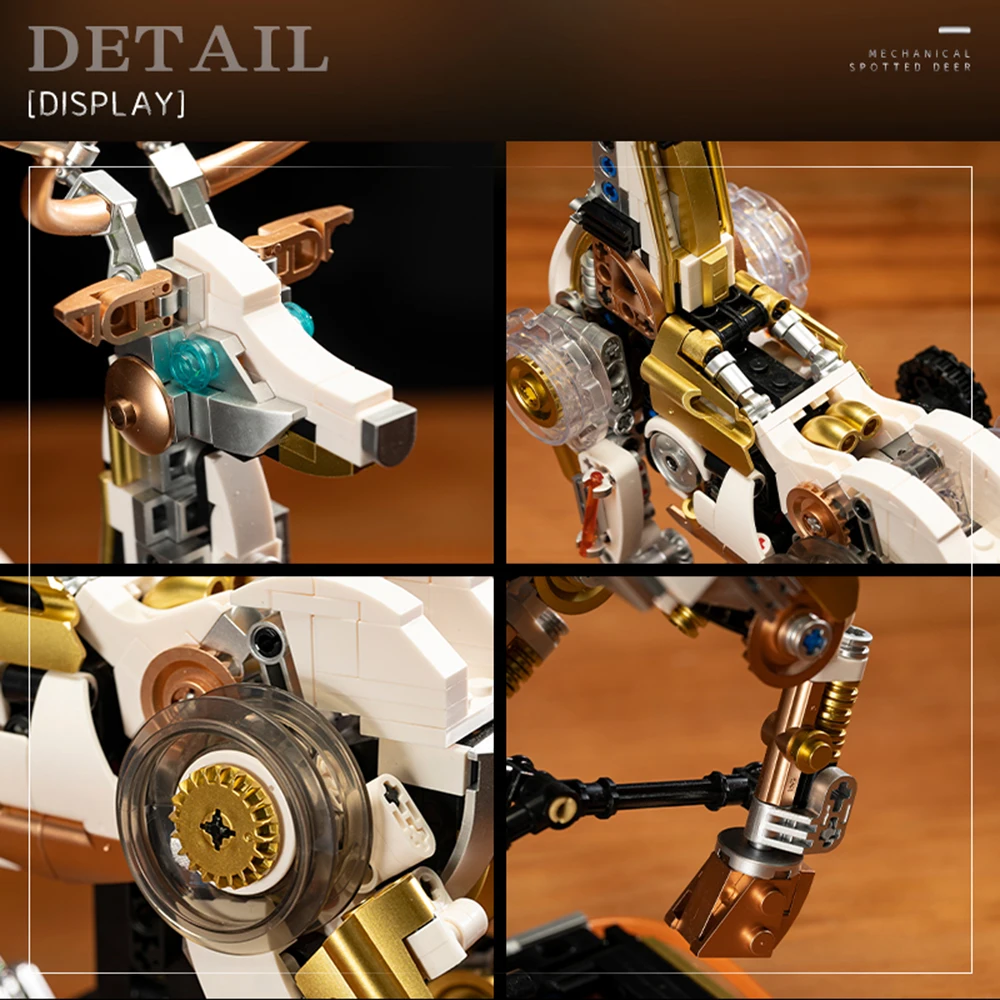 Mechanische Herten Gelede Gezamenlijke Bouwstenen Assemblagemodel Cyber Metal Stijl Educatieve Puzzel Speelgoed Home Display Decor