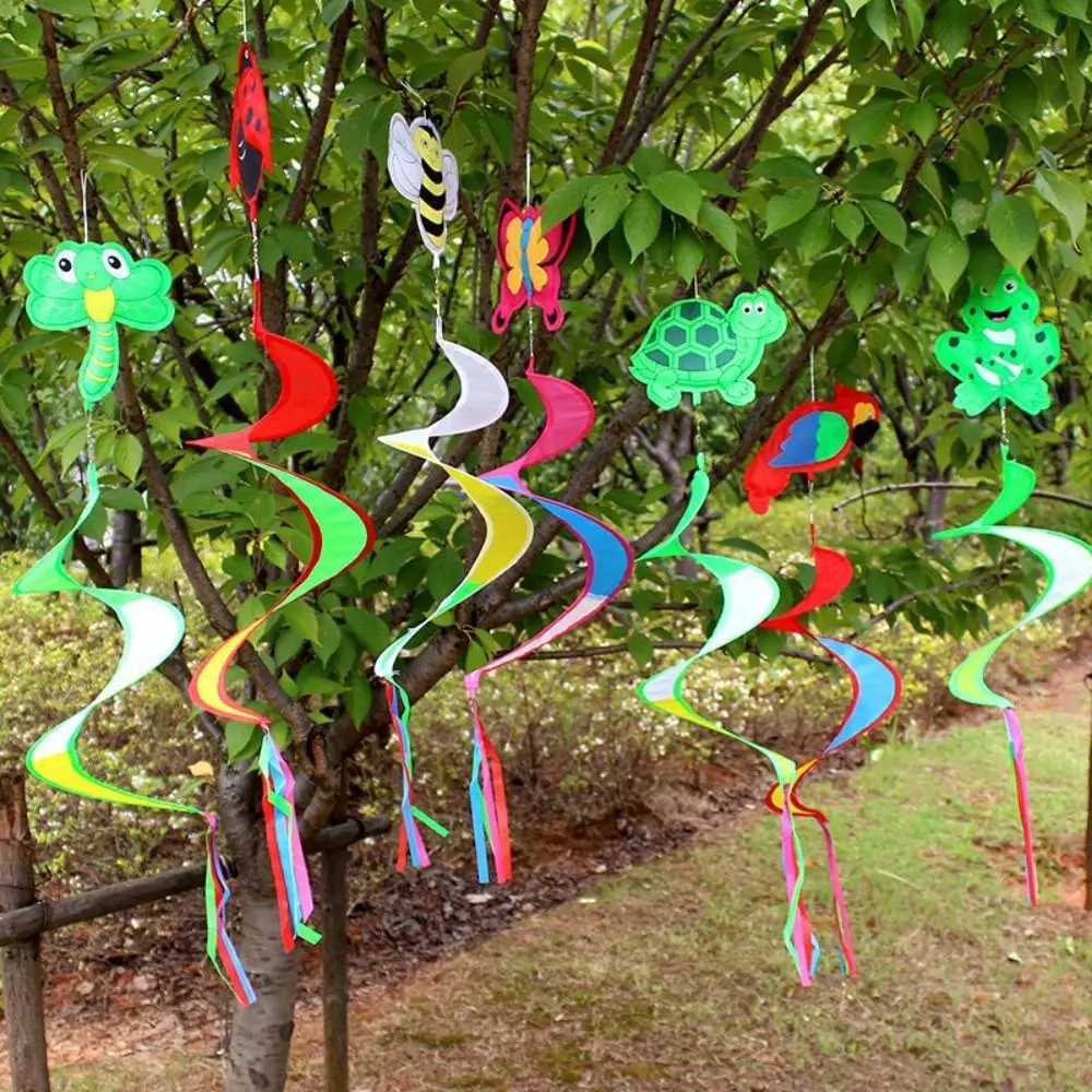 

Vintage Colorful Animal Windmill No Toxic Hanging Diamond Rotate Windmill Antirust Spiral Windchimes Partie