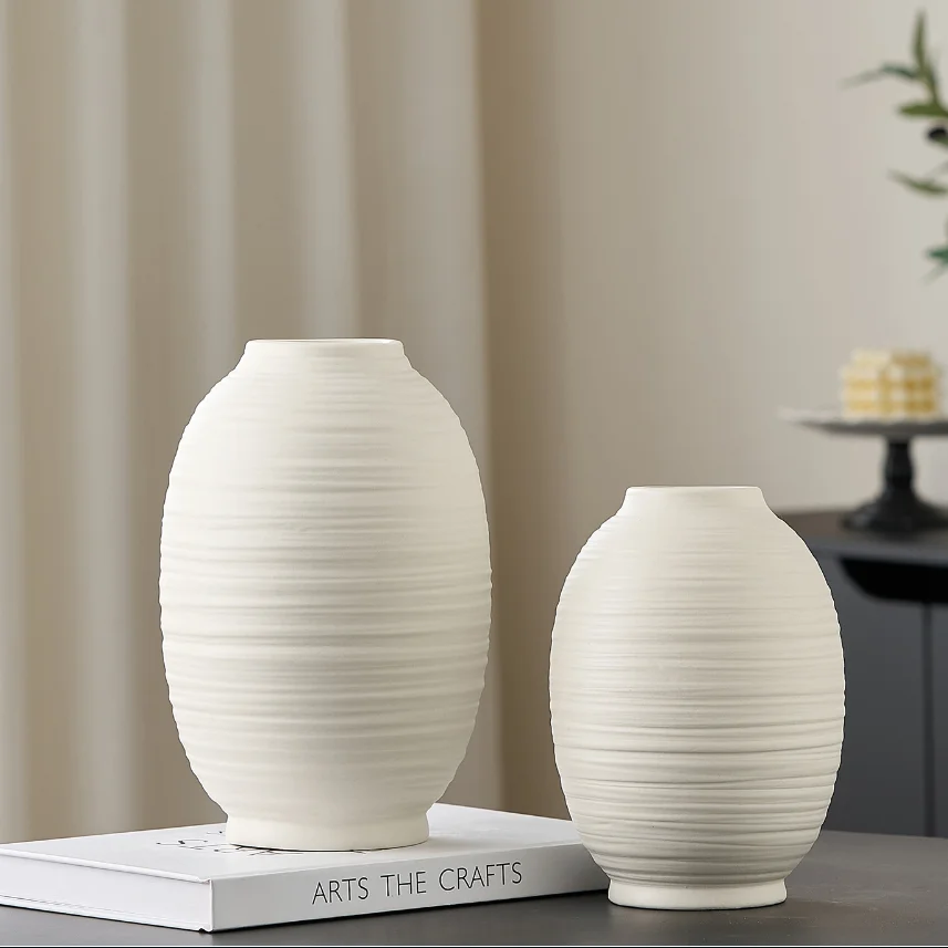 

Ins Style Ceramic WhiteVase Decoration Spiral Vase Modern Home Decoration Flower Pot Vase Decoration Home Living Room Decoration