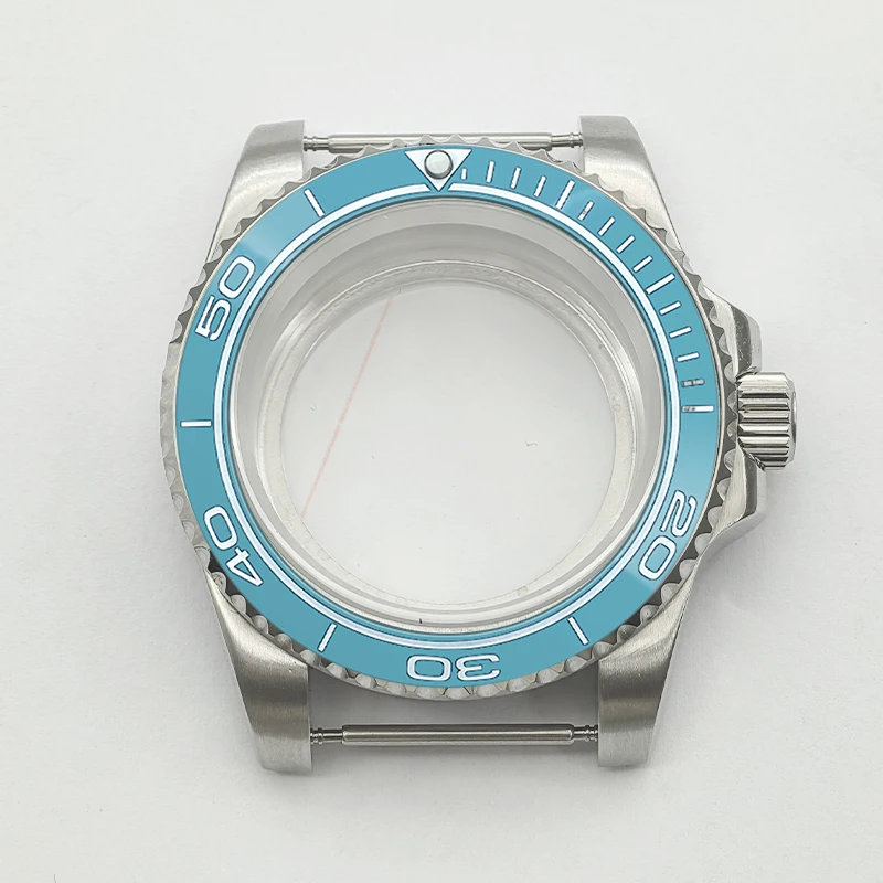 Mod Silver SUB Watch Case Transparent Back Fits NH35 NH36 4R35 4R36 Movement Sapphire Glass 28.5mm Dial Watch Case Repair Parts