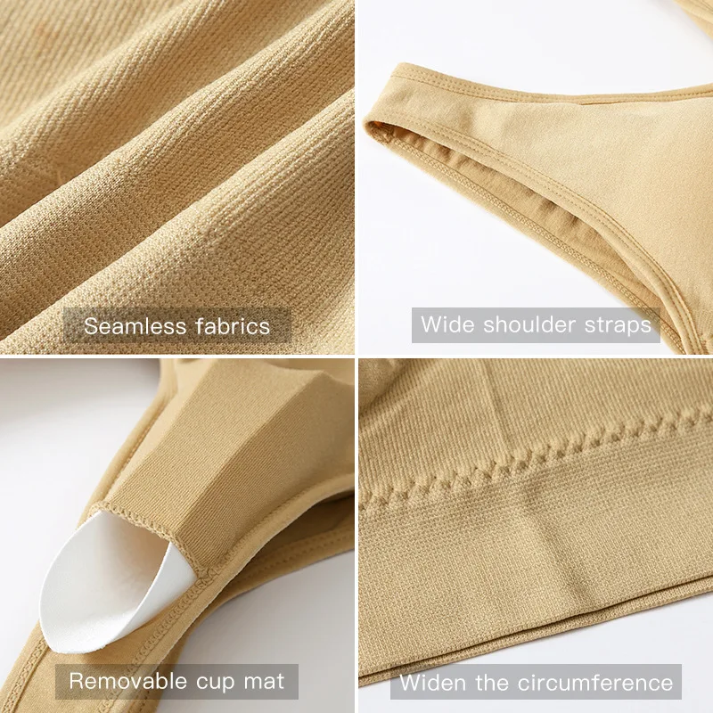 Shockproof Sports Yoga Bra for Women Removable Breast Pad S-7XL Sexy Elastic Back Cotton Sleep Bra Comfortable Sleepwear Top image 5