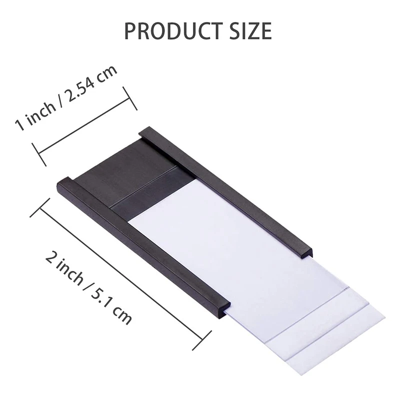 150Pcs Magnetic Label Holders With Magnetic Data Card Holders With Clear Plastic Protectors For Metal Shelf (1 X 2 Inch)