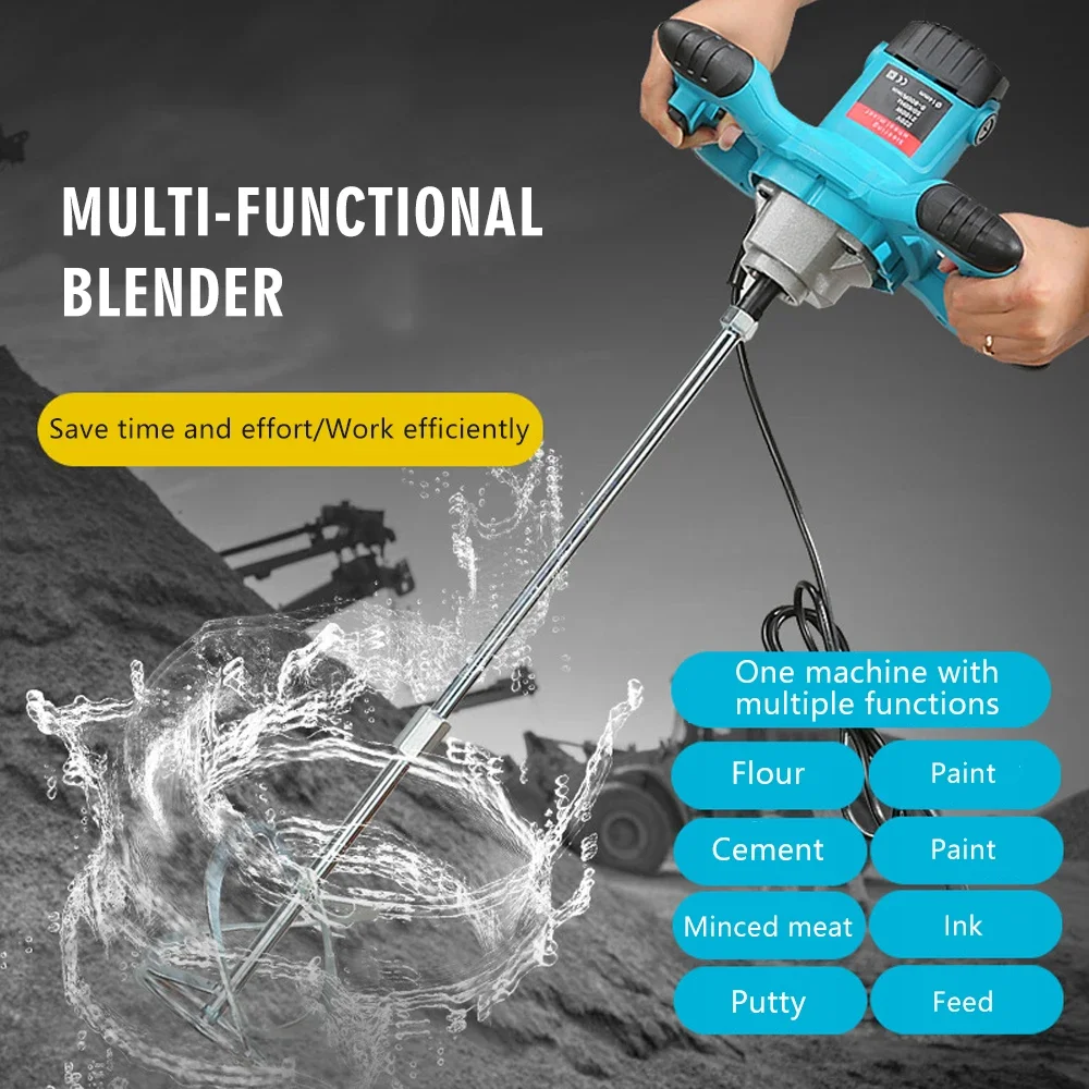 1200W 220V 휴대용 페인트 믹서 가변 속도 전기 시멘트/에폭시/퍼티 블렌더 헤비 듀티