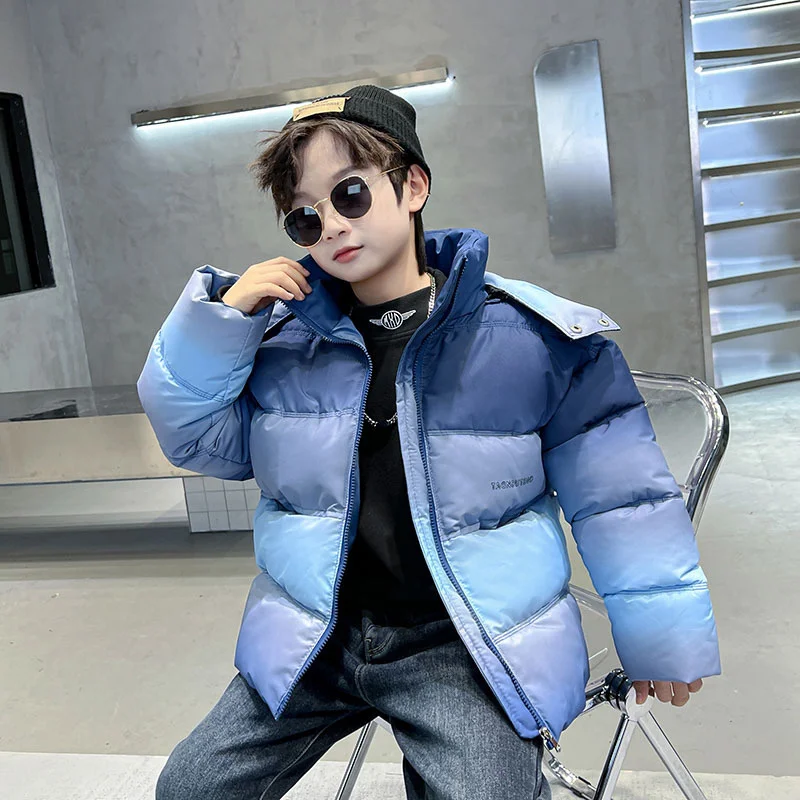 Boys Down and cotton Jacket Windbreak OuteBoys Down and crwear 2024 Winter Autumn Warm Cotton Christmas Gift Children's Clothing