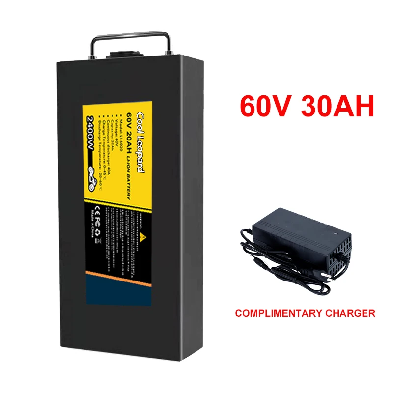 For Bicycle 60V 20Ah/30Ah Waterproof Lithium Battery 16 Strings 18650 High-Power 1500W for Scooter Electric Motorcycle