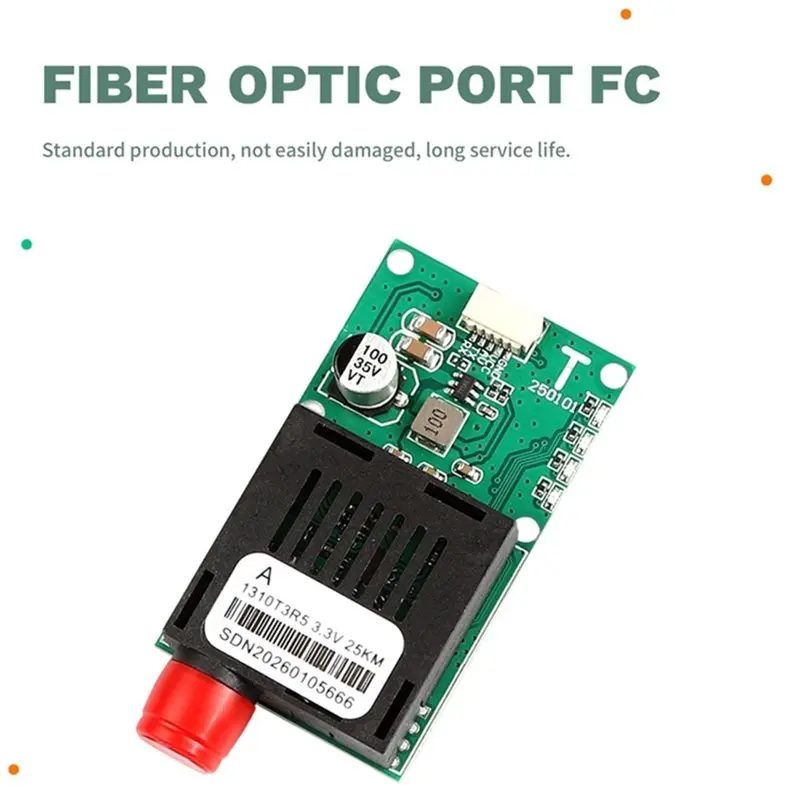 AV/VCC/GND 25KM TTL Optical Transceiver Module FC Interface Fiber Transceiver Optical Terminal Equipment