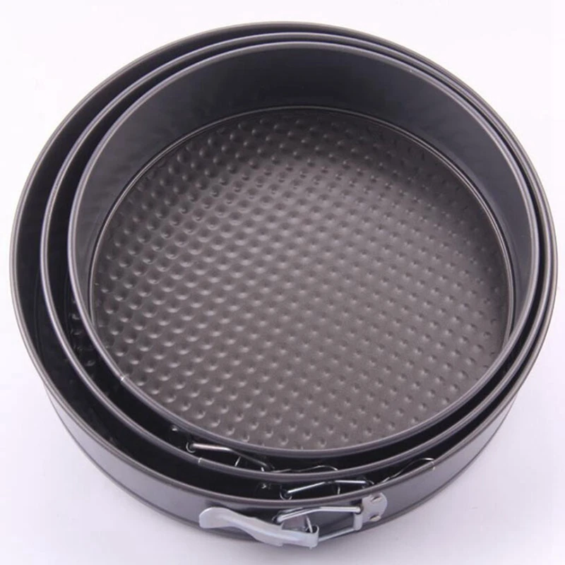 3 Pack Removable Bottom Non-Stick Metal Bake Mould Round Cake Pan Bakeware Carbon Steel Cakes Molds Springform Cake Tins