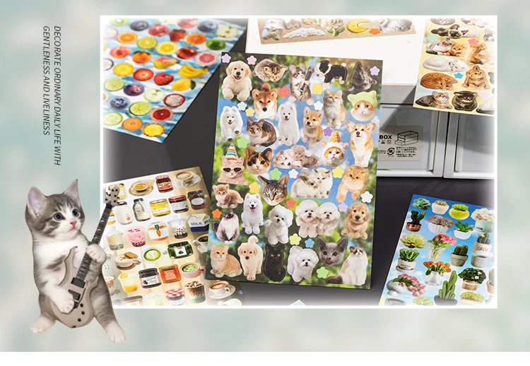 30 Blatt Aufkleber im amerikanischen Stil mit Neonmuster für kleine Gegenstände, zum Stanzen, für DIY-Tagebücher und Scrapbooks – Detail 12