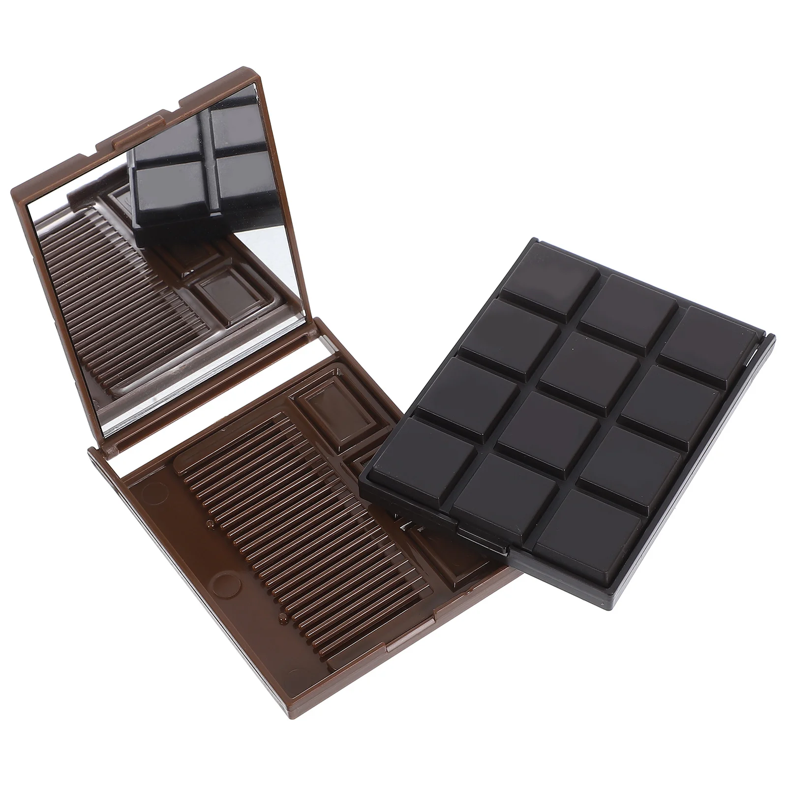 2 pçs portátil chocolate compacto bolso espelho mini espelho de maquiagem leve durável acessórios presente para mulher