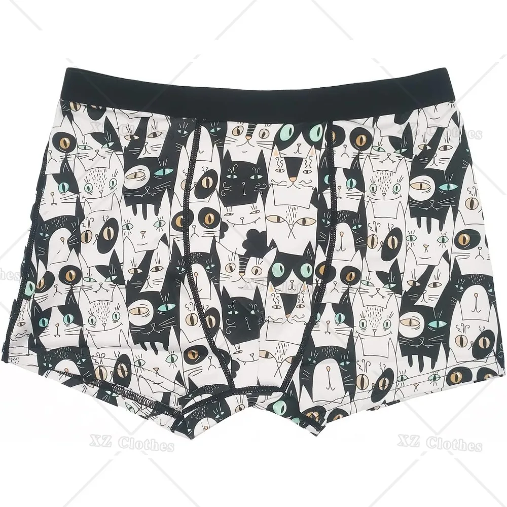 Funny Cats Foxes Unicorn Men's Funny Underwear Boxer Briefs Slight Elasticity Male Shorts, Novelty Stylish Gift for Men Boys