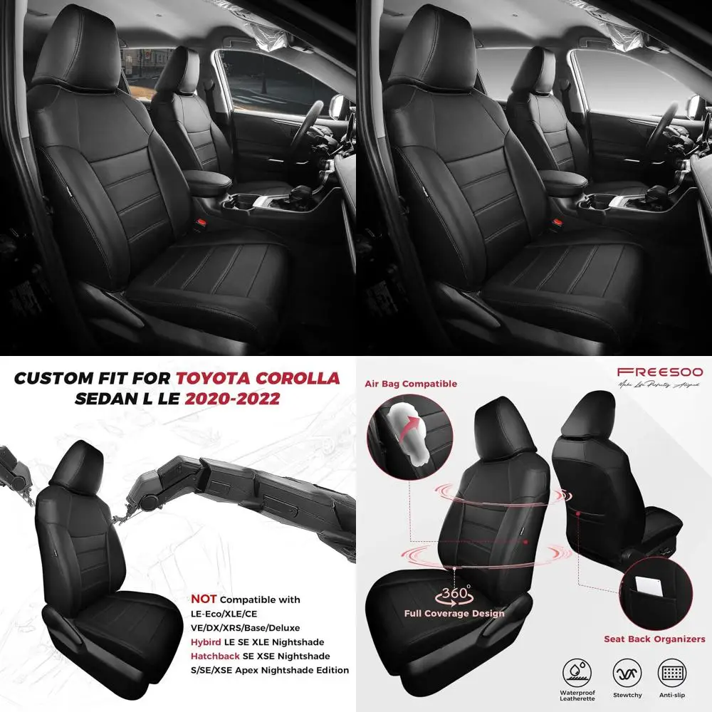 

for Toyota Corolla Seat Covers L LE 2020 2021 2022, Custom Fit Car Seat Covers, Luxury Leather Seat Covers for Cars, Waterproof