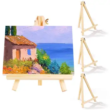 Küçük boyama tuvaller ressam standı pürüzsüz kenar çapak ücretsiz ahşap şövale ayarlanabilir sanat ekran Tripod standı ekran şövale