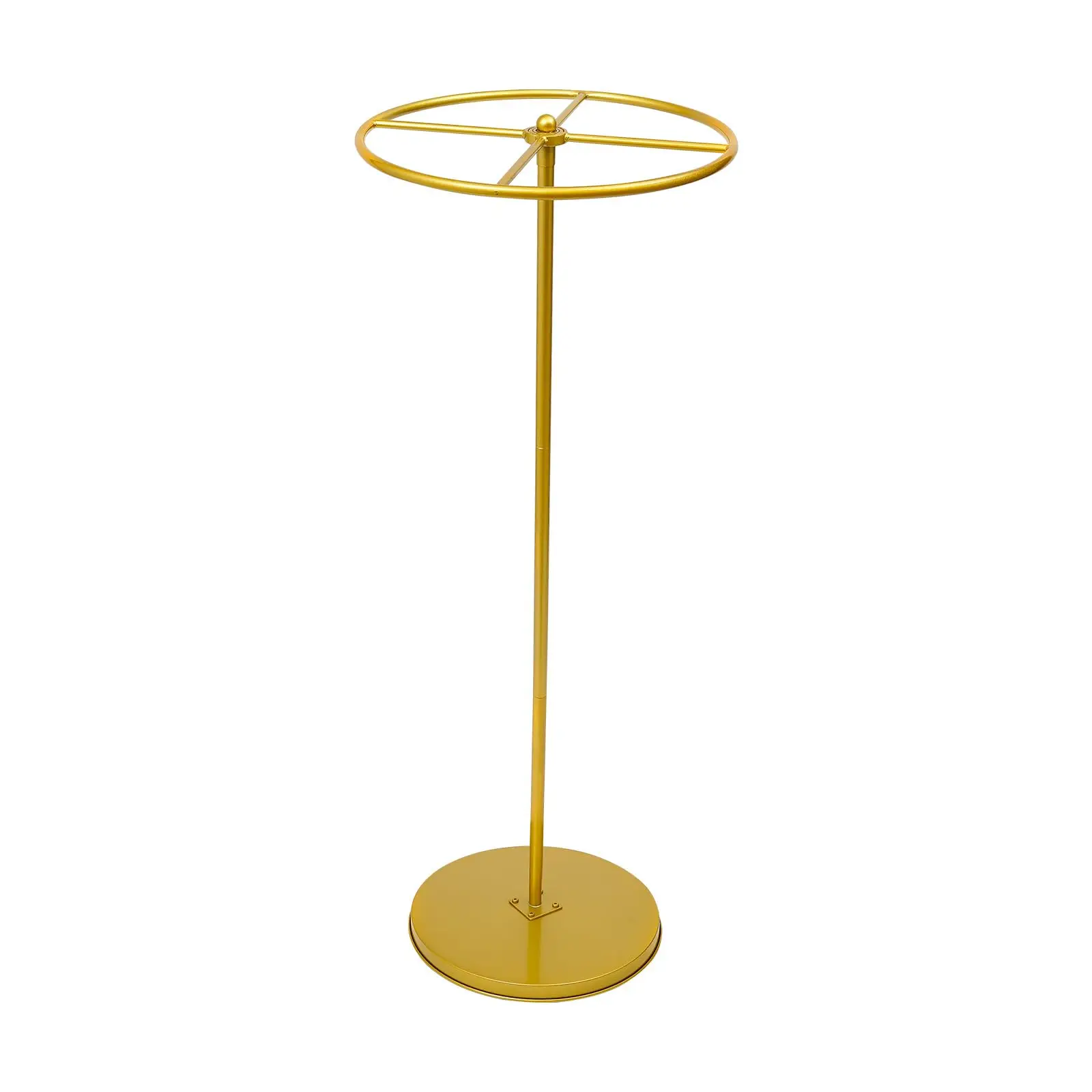 Rotatable Round Garment Rack, Floor Standing Golden Clothes Hanging Rack, Portable Retail Display Stand for Shopping Malls Retail