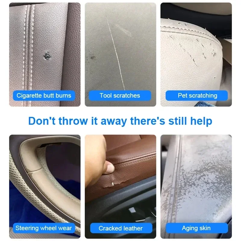 Car Liquid Leather Repair Kit Leather Skin Refurbish Tools For Car Seat Coats Sofa Holes Scratches Cracks Restoration image 5